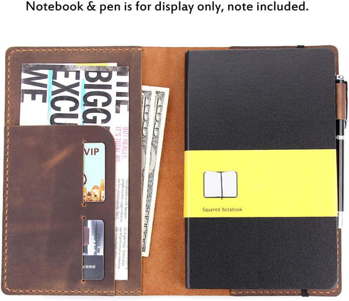 5"x8.25" Robrasim Leather Journal Cover Fits for Moleskine Large Hard Cover Notebook, Handmade Vintage Leather Cover