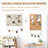 Double-Sided Large Cork Board with Linen, 24" x 18" Hanging Wood Framed Bulletin Board