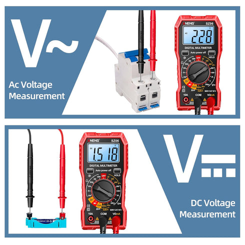 ANENG Digital Multimeter Tester, Measures AC/DC Voltage, DC Current Ohm Amp Meter, Professional Multimetro