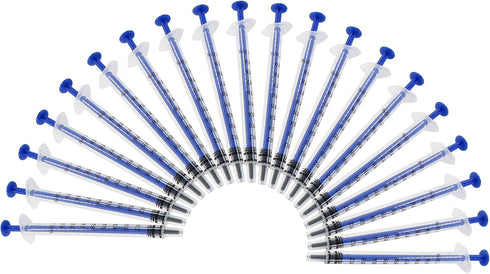 20Pcs 1ml/cc Plastic Syringe, No Needle Individually Packaged, Measurement for Scientific Labs, Feeding Pets