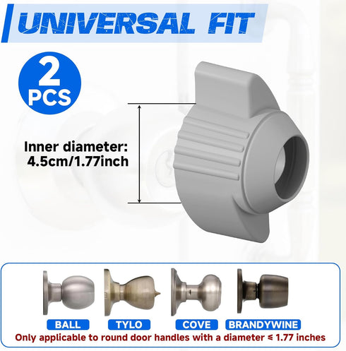 Homakover 2 Pack 1.77Inch, Door Knobs Cover, Non-Slip Silicone Door Knob Grips, Fits All Door Knob for Arthritis