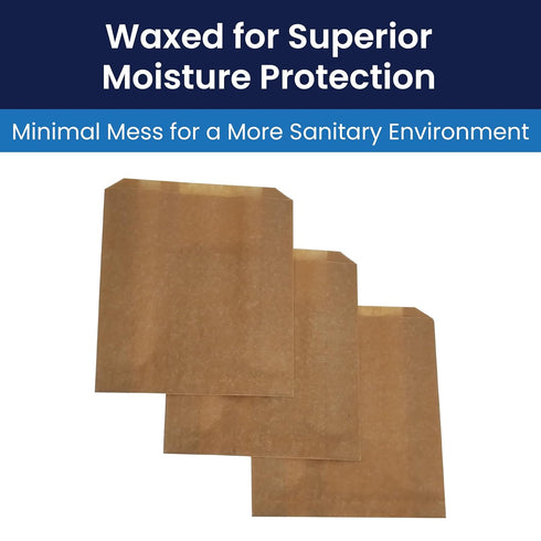 HS-6141 250 Count Units,9.25 10.5 3.25 Hospeco Waxed Kraft Receptacle Liner Bags, - Moisture-Resistant Feminine Hygiene