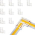 LightingWill LED Connectors, 10 PCS L Shape 2Pin Transparent Solderless Right Angle Connector for LED Strips