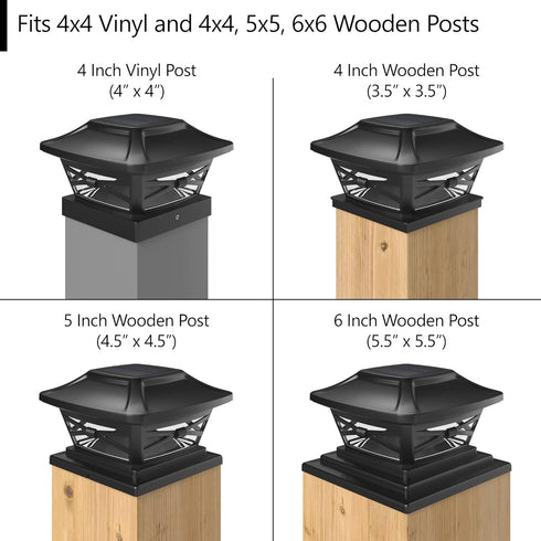Davinci Lighting Renaissance Solar Outdoor Post Cap Lights, Bright LED Light, Includes Bases for 4x4 5x5 6x6 Posts,