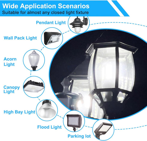 2 Pack 400W Equivalent LED Corn Light Bulb, 6000 Lumen 50W Super Bright E26/E27, 5000K Daylight White