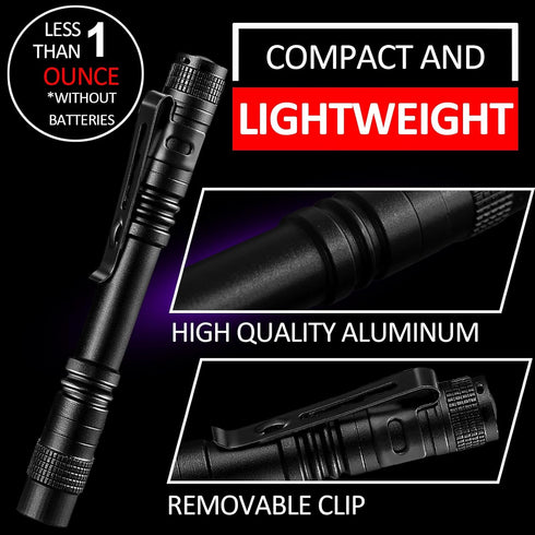 Beieverluck 10 Pack 395nm UV Black Light Flashlight Mini Pen Light with Clip LED Handheld Blacklight Detector for Leak