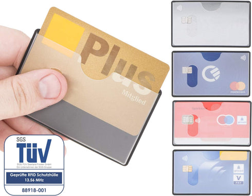 valonic Set of 6 RFID Blocking Sleeves, Credit Card Protector Sleeve for Wallet, Protection Block for Cards