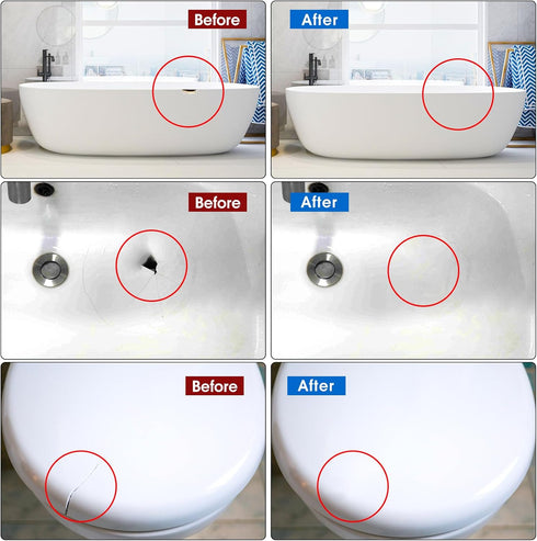 LANBOKIT Marble and Granite Repair Kit, Tile and Fiberglass Tub Repair Kit for Sink & Toilet, Epoxy and Quartz