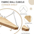 SFXENLK 2-Pack 6 Cubicle Shelf for Fabric Walls, Wooden Cubicle Corner Shelf with Cable Hole and Hooks, Cubicle Hanging