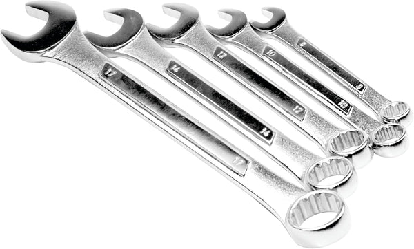 Performance Tool W15MP Metric Combination Wrench Set, Sizes 8mm, 10mm, 12mm, 14mm, 17mm