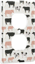 foixnub 1 Duplex Outlets Wall Plate Cover Cute Dairy Cattle Cows Gang Duplex Receptacle Switch Wall Plate Electrical