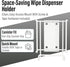 6.5 Inches, WIPESPLUS Wall Bracket Wipes Canister Holder with Screw and Tape Mounting Hardware for Supermarkets