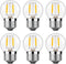 G40 E26 1W Low Wattage LED Vintage Bulbs - Small Globe Nightlight, 2700K Warm White, 6Pack
