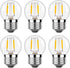 G40 E26 1W Low Wattage LED Vintage Bulbs - Small Globe Nightlight, 2700K Warm White, 6Pack
