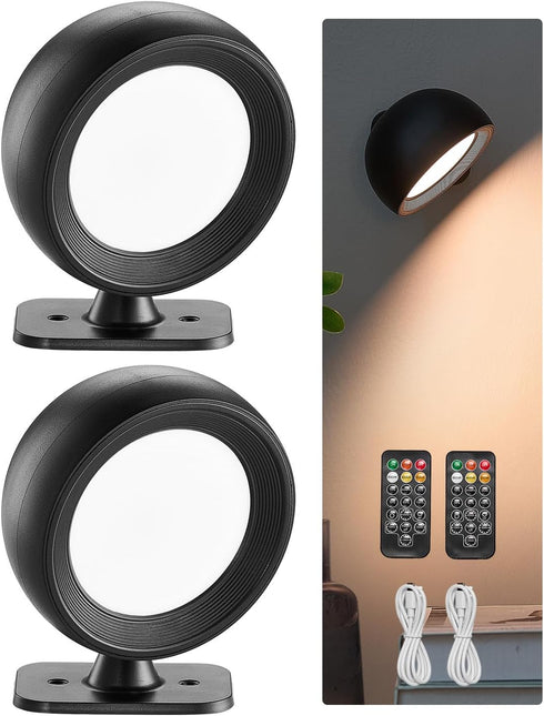 VEVOR 2PCS LED Wall Sconces, Rechargeable Battery Operated Wall Sconces Lamps with