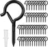 FSAH 35 Q Hanger Pcs Screw-in Hooks for Outdoor String Lights, Swivel Hanging Basket Patio Light Hooks with Safe Buckle