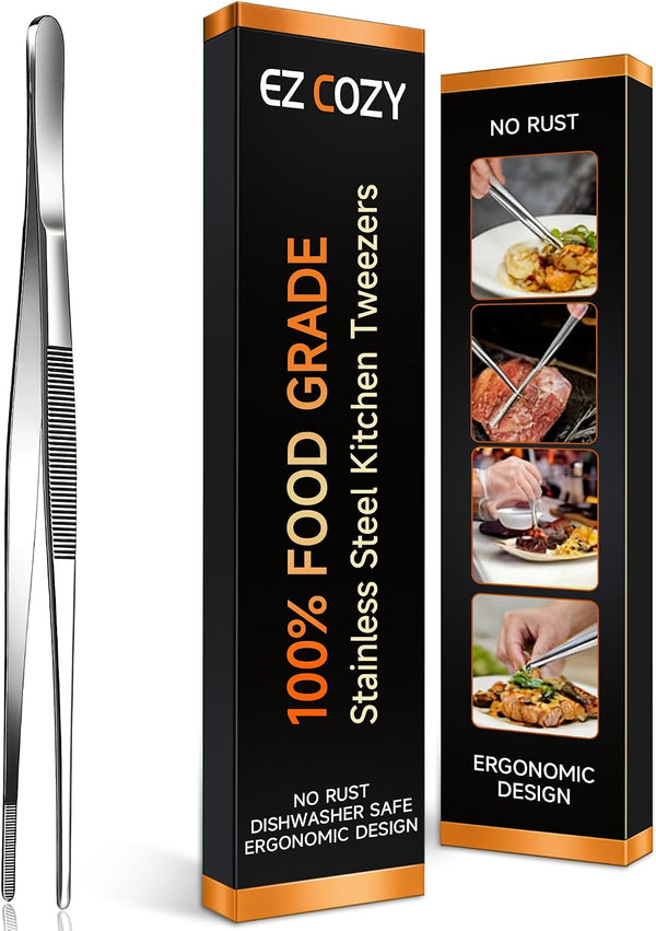EZ COZY Kitchen Tweezers + 3 Tier Rolling Cart