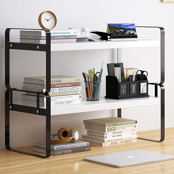 YGYQZ Wood Office Desk Shelf Organizer - Cute Dresser Top Storage Rack for Women, Men, and Kids