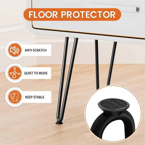 10 inch, 3/8" 4 Genius Iron Hairpin Furniture Legs Solid Metal Steel Firm Welding Home DIY for Couch Dresser Cabinet