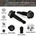 #14 x 1" Sheet Metal Screws, 80 PCS Black Hex Washer Head Self-Drilling Screws, 410 Stainless Steel with Hex Bit