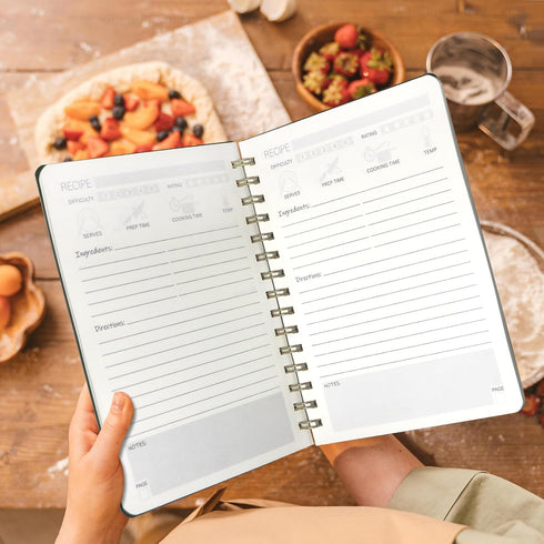 Perfect Blank Recipe Book: Hardcover Personal Recipe Notebook to Write in 144 Exclusive Recipes (Set of 3 Colors)