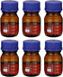 PATIKIL 6 Pack Reagent Media Storage Bottles, 100ml Borosilicate Glass with GL32 Blue Screw Cap, Amber