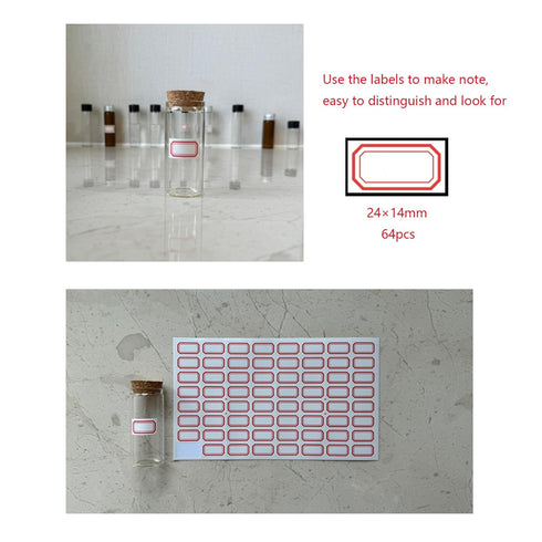 24PCS 30ml Clear Flat Glass Test Tubes with Cork Stoppers for Bath Salt, Candy Storage, Scientific Experiments, and