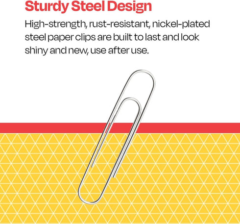 School Smart Smooth Paper Clip, 1-1/4 Inches Silver, Pack of 100