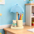 2-in-1 500 Cute Bear Desk Lamp with Pen Holder, Kids Table Lamp Organizer, LED Bedside Lamp with USB Charging Port