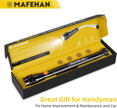 Father's Day Gifts for Dad, MAFEHAN Magnetic Pickup Tool, Telescoping Magnetic 3 LED Flashlight with Extendable Neck up to 22 Inches, Gifts for Men, Dad, Husband or Him, Cool Gadgets for Men