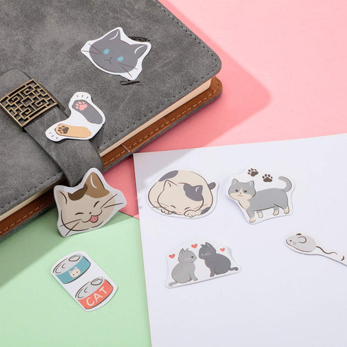 Outus Cute Sticky Notes, Paper Clips, Gel Ink Pens, Cartoon Stickers - Cat Lovers Stationery Supplies