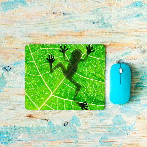 Beabes Frog Square Mousepads Desktop Notebook Mouse Mat Animal Tree Frog Shadow On Green Tree Leaf Mouse Pads for Working and Gaming Office Accessories Desk 9.5X7.9 Inch by Beabes