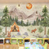 63x89.8inch 3D AM AMAONM Large Watercolor Mountain Landscape and Forest Pine Tree Wallpaper Peel and Stick Animals Wall