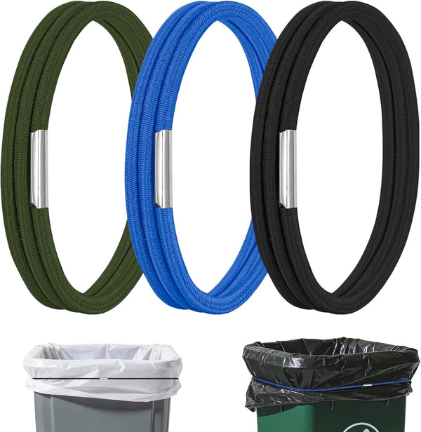 Darlingao Trash Can Rubber Bands Set of 3, Heavy Duty Elastic Garbage Can