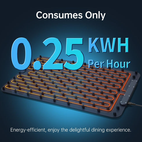 8s 7-Level 8-Hour Food Warming Mat - Fast Heating Electric Warming Tray with Temperature & Timer, Roll-Up Portable Food