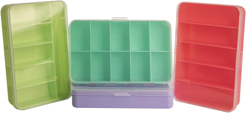 The Beadsmith Personality Case, Color-Coded Organizers with 4 Stackable Boxes, 22 Compartments for Jewelry Storage