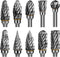 Carbide Burr Set, 10 PC Die Grinder Bits, 1/8" Shank Rotary Tool Accessories for Wood Carving