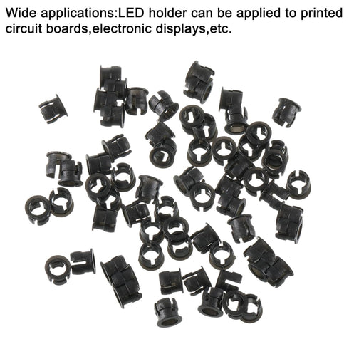 Bruislard 5MM 100 Bulb Led Holder, PCS Plastic LED Holders Black Nylon Lamp Holders for Emitting Diode Holder, Panel