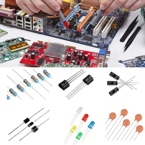 1400Pcs Basic Electronics Component Assortment Kit, Electrolytic Capacitor, Ceramic Capacitor, LED Diode, Resistor