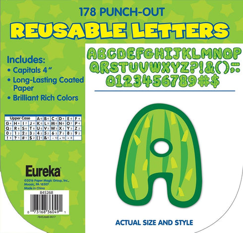 Eureka Cactus Themed Punch Out Letters for Classroom Decoration, 178pc, 4'' H, A Sharp Bunch Letters