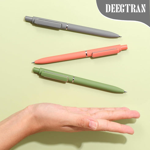 Retractable Black Ink Pens, Cute Gel Click Pens with No Smear & Bleed, Smooth Note Taking Journaling Pens (12 Count)