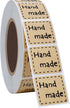 Hybsk Kraft Handmade Stickers, 1 Inch Square, 1,000 Adhesive Labels Per Roll