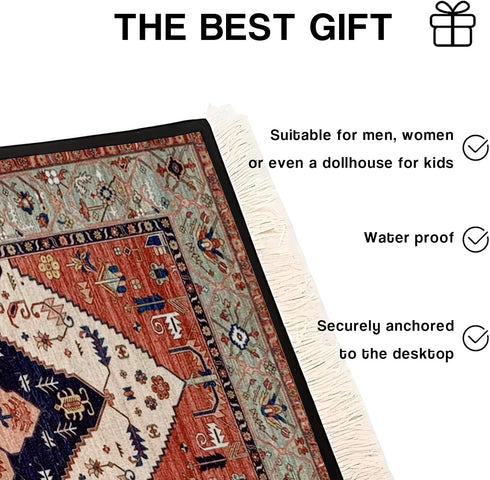 famassiser Persian Style Carpet Mouse Pad Vintage Miniature Bohemian Rug Desk Pad, Non-Slip Computer Mouse Mat
