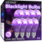 8 Pack A19 LED Black Light Bulbs, 9W (100W Equivalent), E26 Base, Dimmable Black Lights, Halloween Light Bulbs