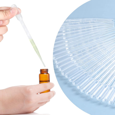 300PCS 3ML Plastic Transfer Pipettes, YSSHUI Disposable Pipette for Essential Oil and Makeup Tool