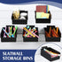 6 Pack Slatwall Bins with Hooks Set, Wall Mounted Storage Bins for Organizing Accessories, Tools, Office, Black