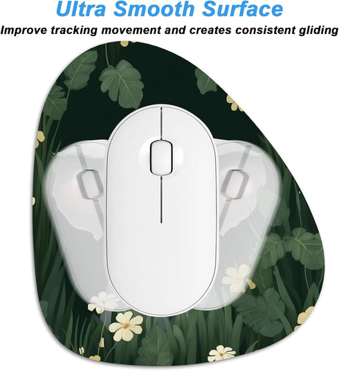 Rimilak Small Mouse Pad, 6 x 7 Inch Irregular Mini with Non-Slip Rubber Base, Waterproof for Laptop, Cute Elephant
