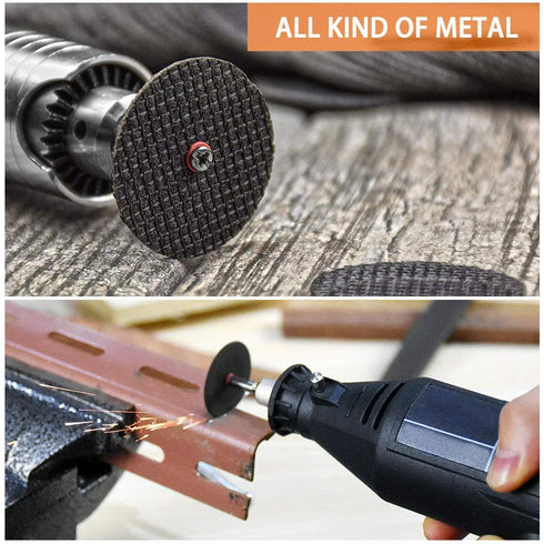 34 PCS Rotary Cutting Wheels Tool Kit, Mini Diamond Cutting Wheel, Circular Saw Blades for Woodworking