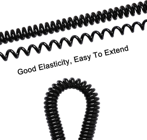 uxcell Retractable Coil Springs Lanyard, 3 Pcs Keychain Cord Holder Strap with Lobster Claw Clasps, Anti-Theft Security
