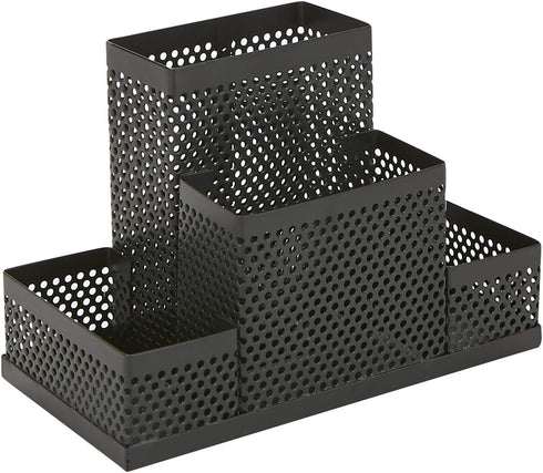 Mind Reader EMPORG2-BLK, Black - 2 Piece Cup, Pen, Pencil, Paperclip Holder, Office Supplies Storage Organizer